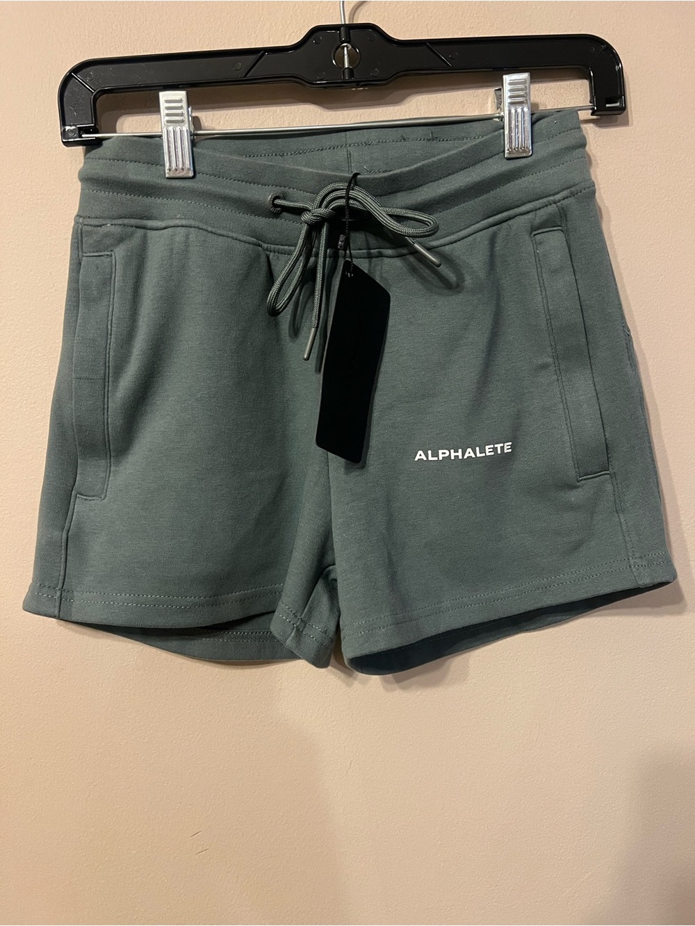 NWT Alphalete Women's Dark Green Drawstring Athletic Shorts